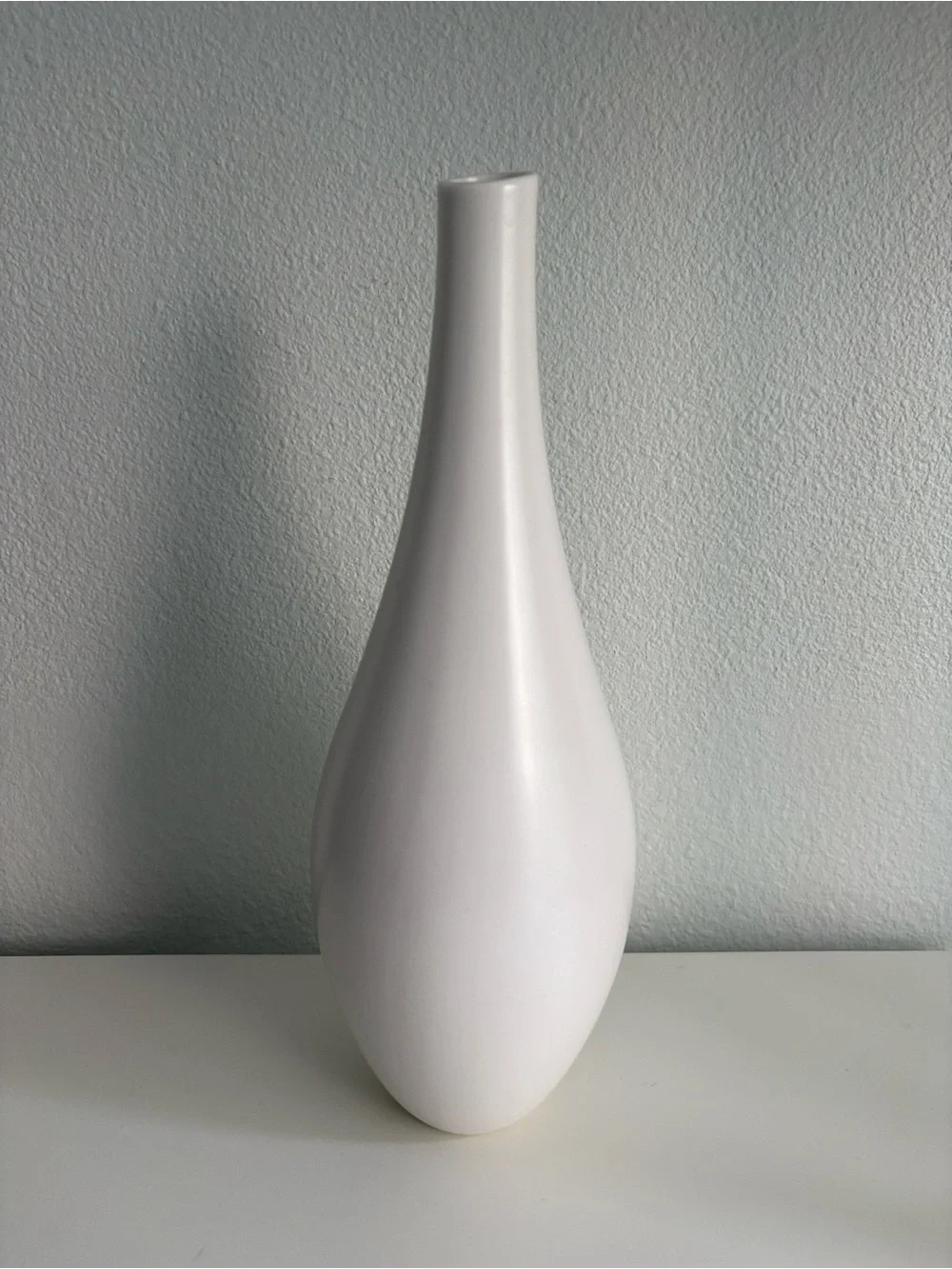 NWOT West Elm 14” White Ceramic Bottle Vase Modern Minimalist Home Decor